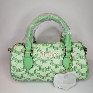 Juicy Couture Mini Barrel Bag "Pep in her Step" Green/Gold Crossbody Y2K NWT